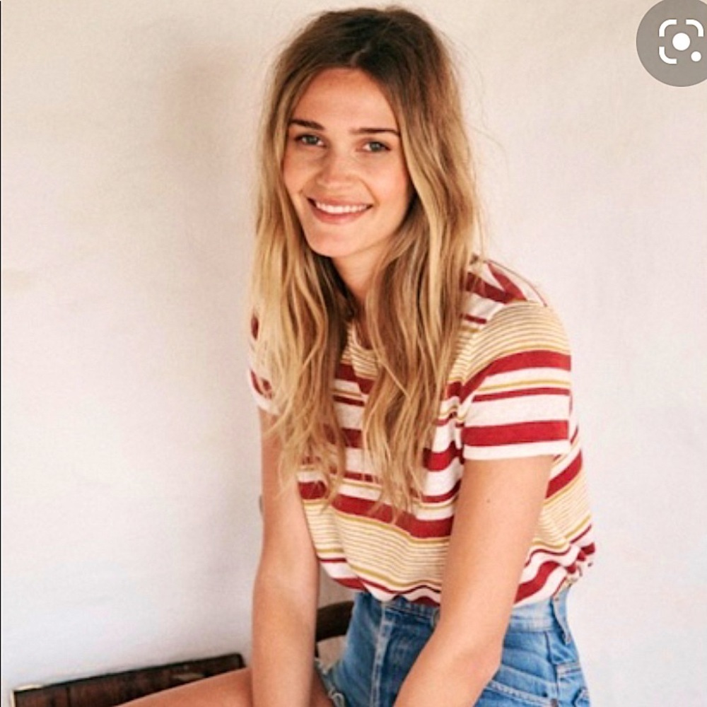 Sézane Andrei Linen Striped T-Shirt XS